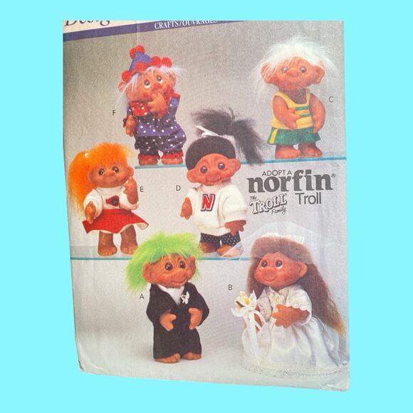 Vtg Norfin Troll Doll Clothes Butterick Pattern #6439 Bride Groom 6 Outfits - Picture 8 of 13
